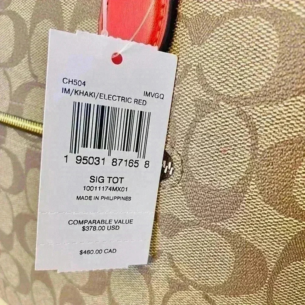 Coach Purse Gallery Tote In Signature Canvas - Picture 8 of 9